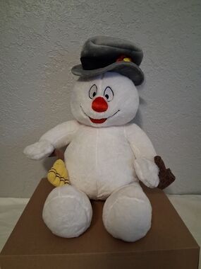 Build-A-Bear Frosty The Snowman 18 inch Plush Stuffed Toy Grey Top Hat Broom